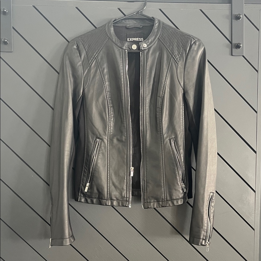 Express Women's Sleek Black Leather Jacket